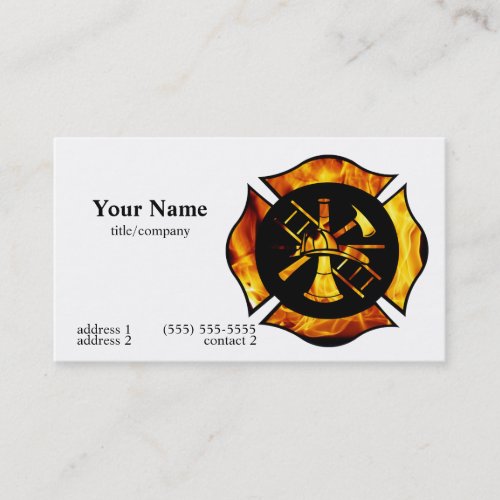 Flaming Maltese Cross Business Card 2