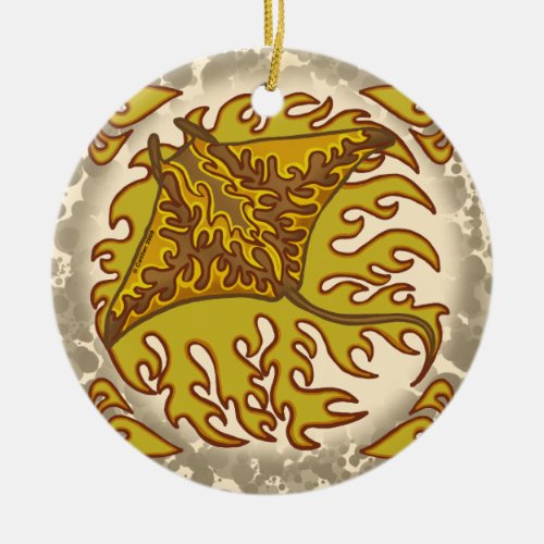 Flaming Manta Ray custom name  ornament