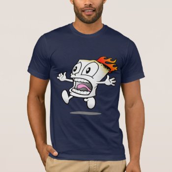 Flaming Marshmallow T-shirt by RobotFace at Zazzle