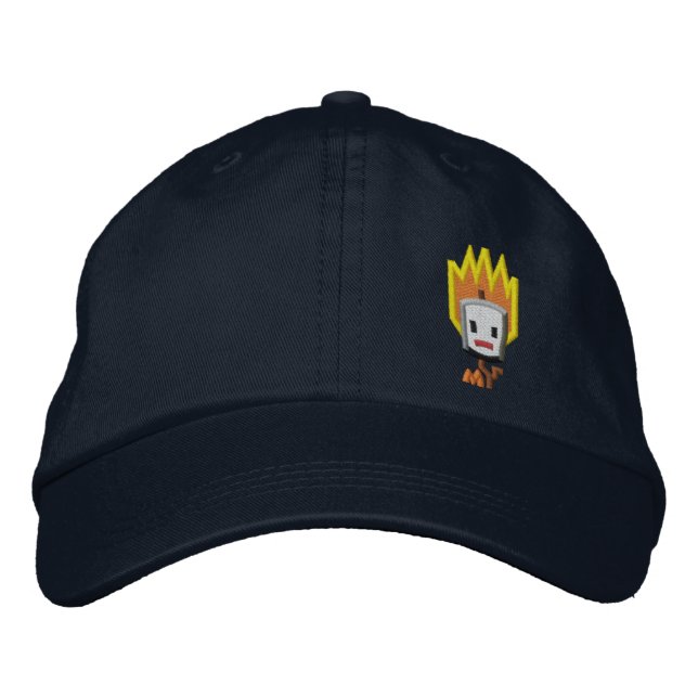 Flaming Mattson Marshmallow Hat: Left Front Style Embroidered Baseball Cap (Front)