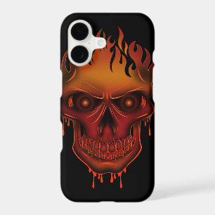 Flaming Melting Skull Gothic Dark Fantasy Phone iPhone 17 Case