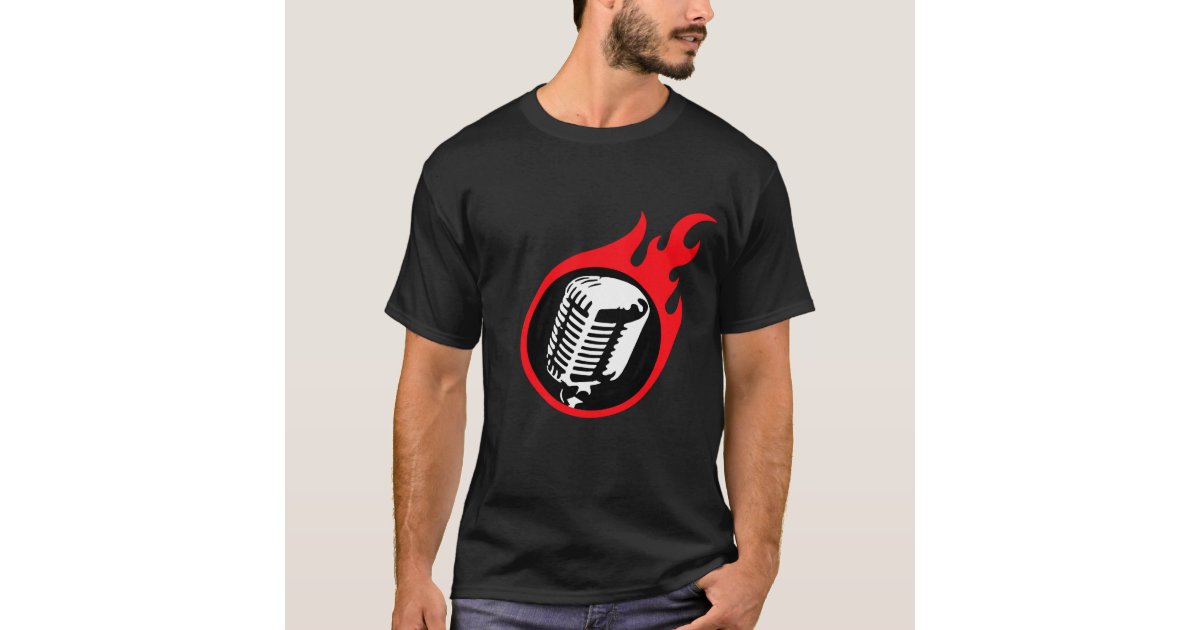 Flaming Mic TShirt Zazzle