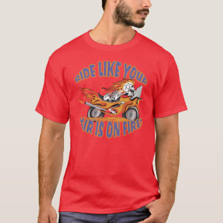 Flaming Motorcycle Skull T-Shirt