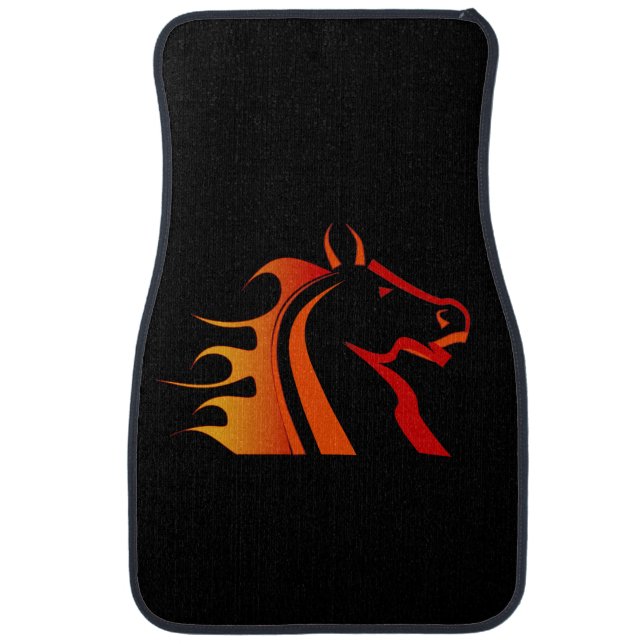 Flaming mustang car floor mat (Front)