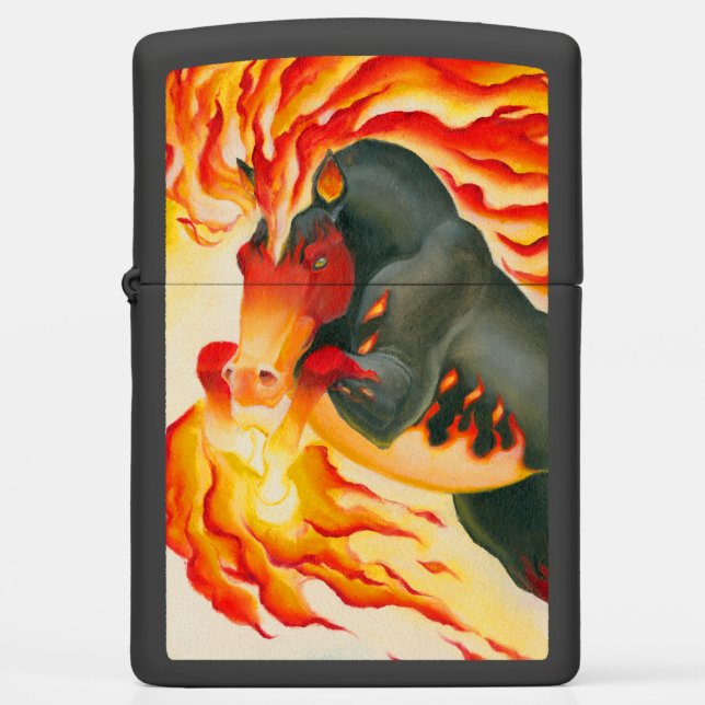 Flaming Nightmare Zippo Lighter (Front)