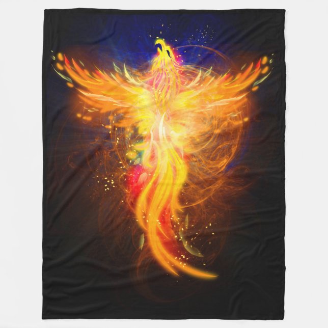 Flaming Phoenix Fleece Blanket (Front)