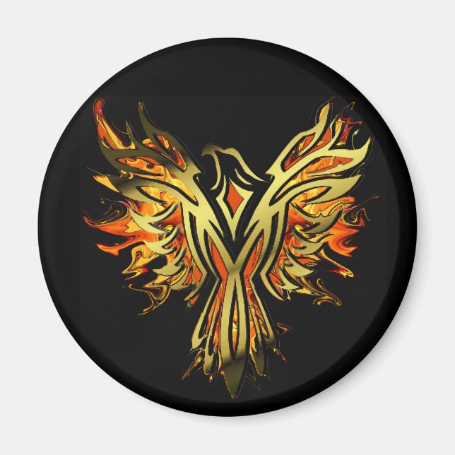 Flaming Phoenix magnet (Front)