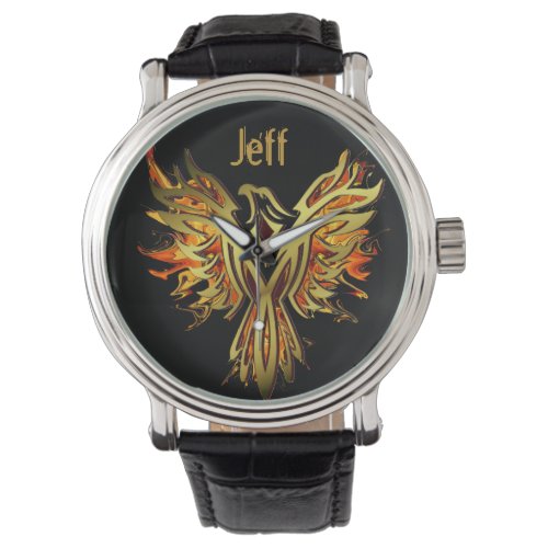 Flaming Phoenix Personalized Watch