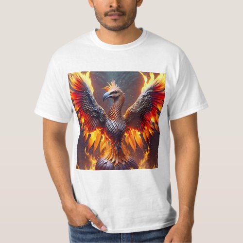 Flaming Phoenix with Wings and Flames T_Shirt