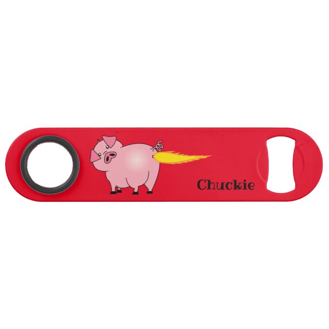Flaming Pig Butt BBQ Badass Bar Key (Front (Horizontal))