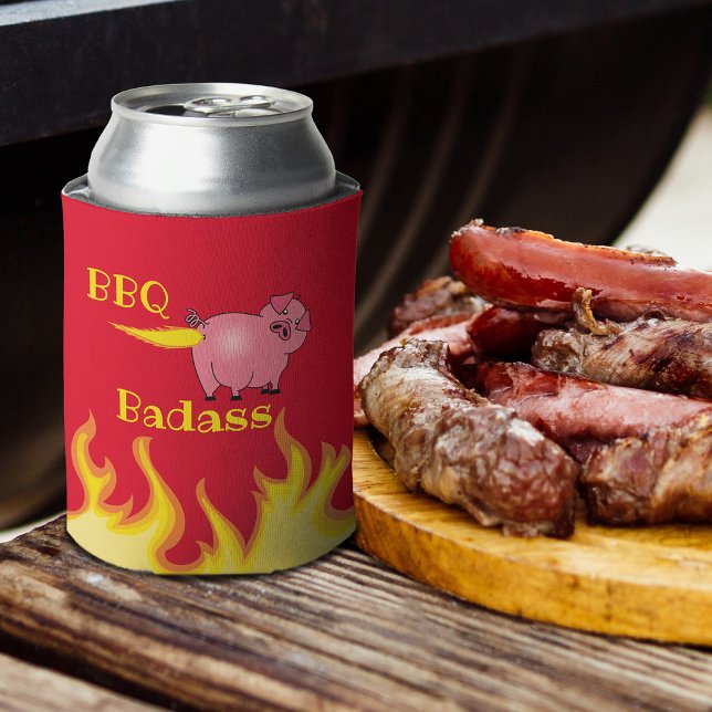 Flaming Pig Butt BBQ Badass Can Cooler (Creator Uploaded)