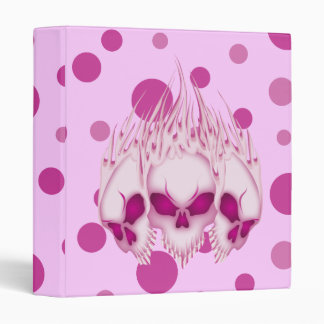 Flaming Pink Skulls Binder