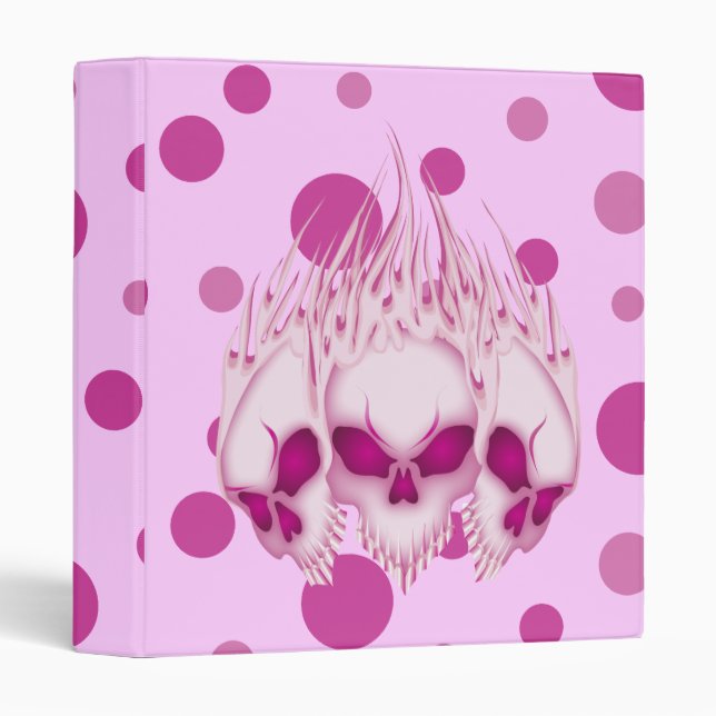 Flaming Pink Skulls Binder (Front/Spine)