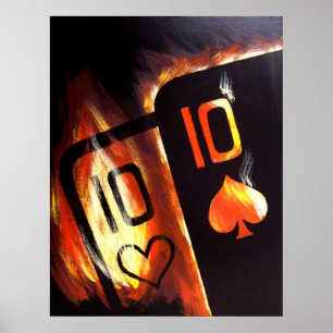 Flaming Pocket Tens Poker Poster by Teo Alfonso
