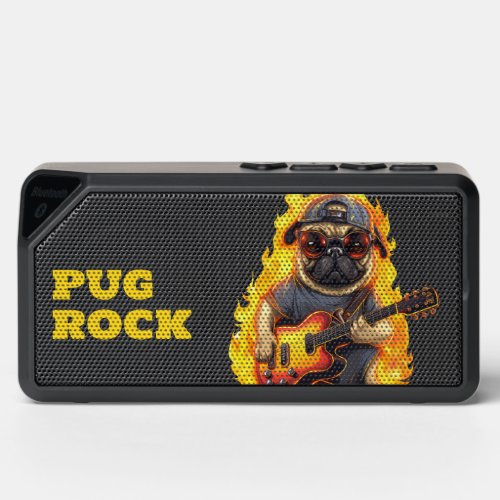 Flaming Pug Rock Cartoon Bluetooth Speaker