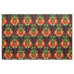 Flaming Pumpkin Head Box Interlocking Pattern Fabric