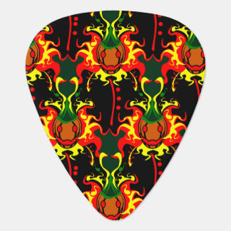 Flaming Pumpkin Head Box Interlocking Pattern Guitar Pick