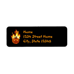 Flaming Pumpkin Return Address Labels