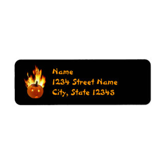 Flaming Pumpkin Return Address Labels