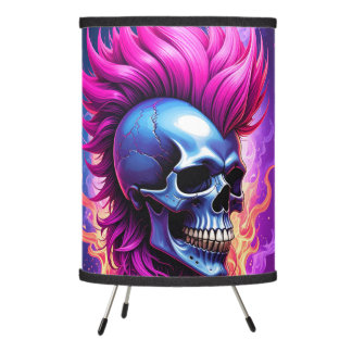Flaming Punk Skull Lamp