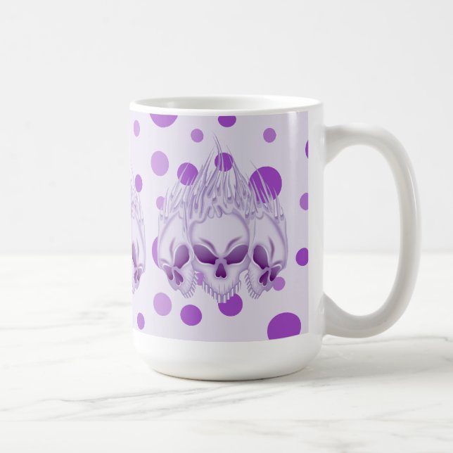 Flaming Purple Skulls Coffee Mug (Right)