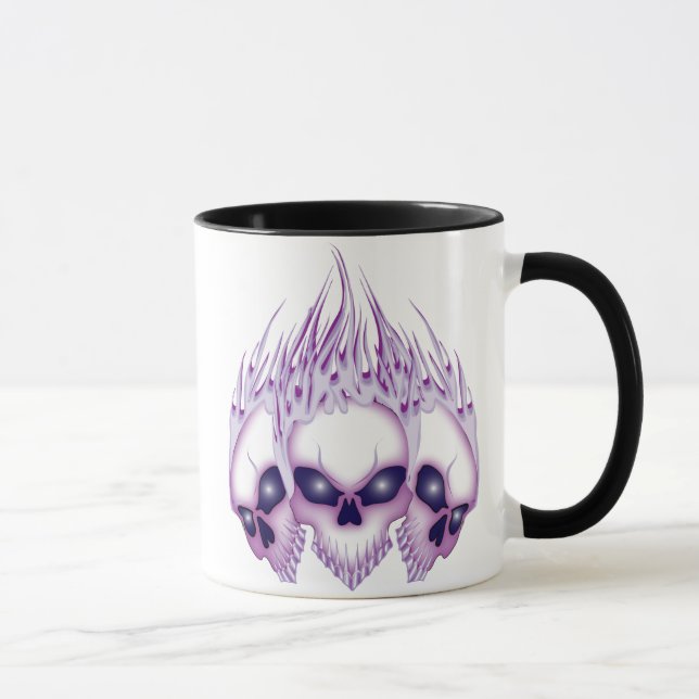 Flaming Purple Skulls Mug (Right)