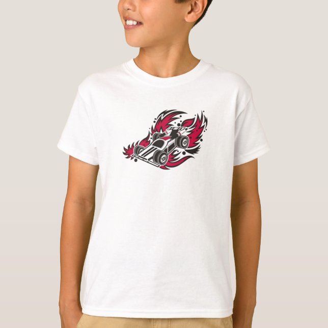 Flaming Race-car T-Shirt (Front)