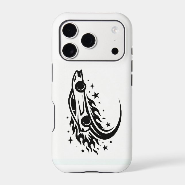Flaming Racer Silhouette  iPhone Case (Back)