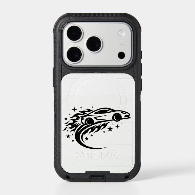 Flaming Racer Silhouette  Otterbox iPhone Case (Back)