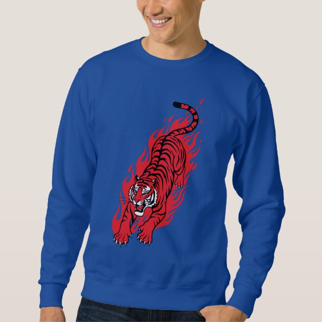 Flaming Red Tiger – Fierce Fire Beast Tee (Front)
