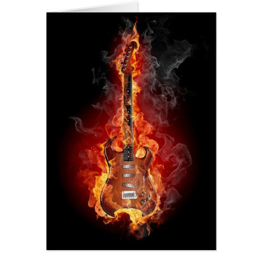 Flaming rock guitar cards (Front)