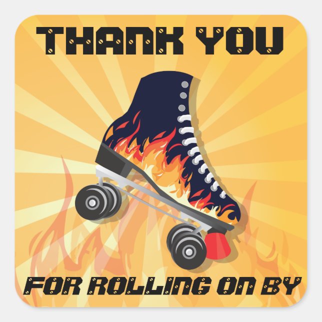 Flaming Roller Skating Sticker (Front)