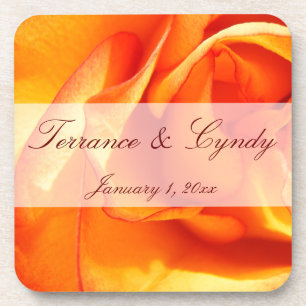 Flaming Rose Beverage Coaster