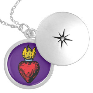 Flaming Sacred Heart Necklace
