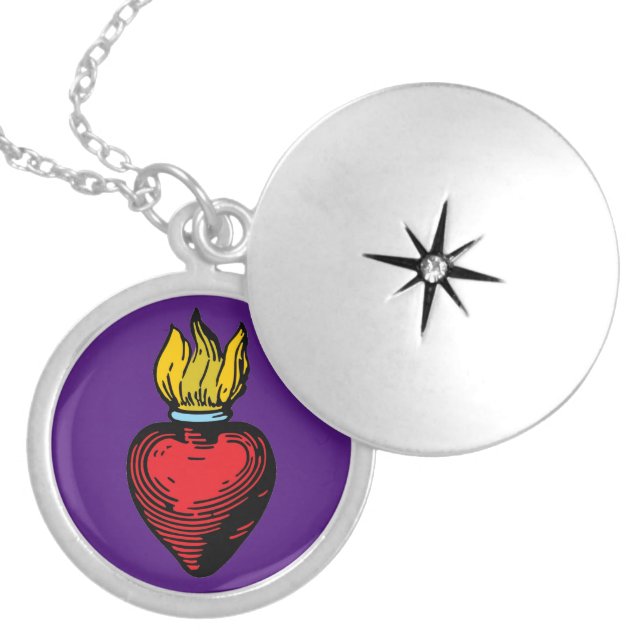 Flaming Sacred Heart Necklace (Front)