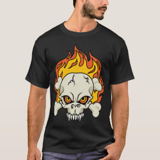 Flaming Skull and Crossbones T-Shirt
