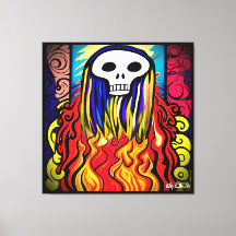 Flaming Skull Art