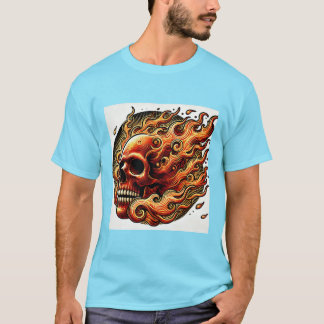 Flaming Skull Artwork T-Shirt