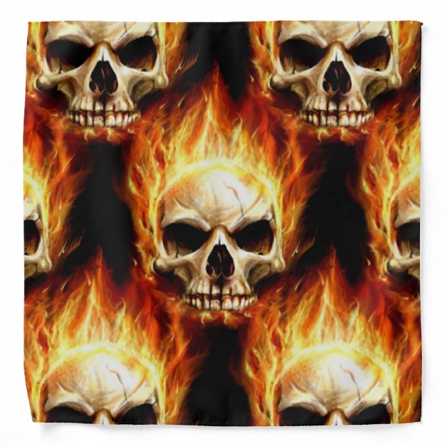 Flaming Skull - Bandana (Front)