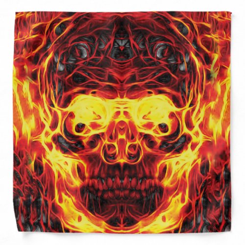 Flaming Skull Bandana