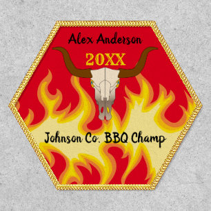 Flaming Skull BBQ Chili Championship Winner Patch
