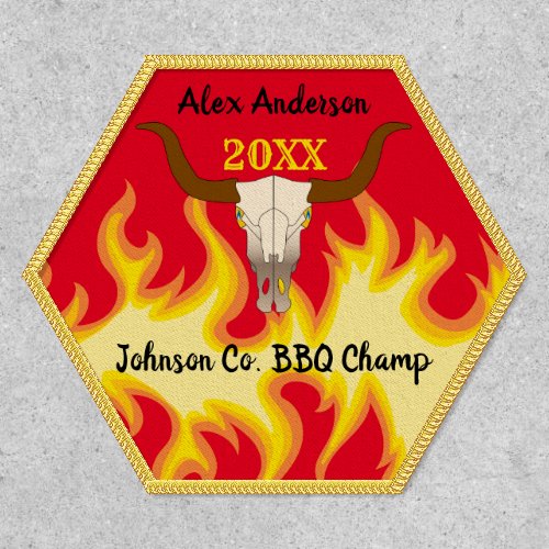 Flaming Skull BBQ Chili  Championship Winner Patch