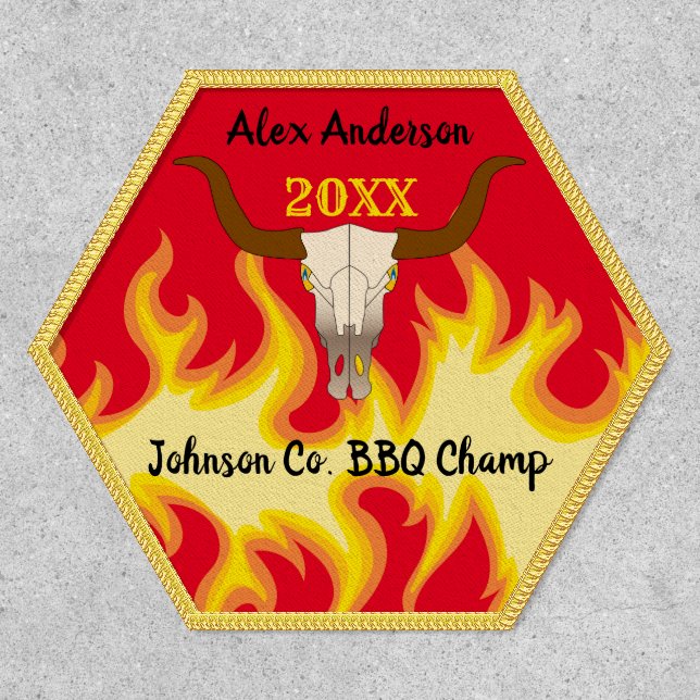Flaming Skull BBQ Chili  Championship Winner Patch (Front)