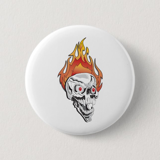 Flaming Skull Button (Front)