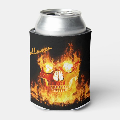 Flaming Skull Can Cooler