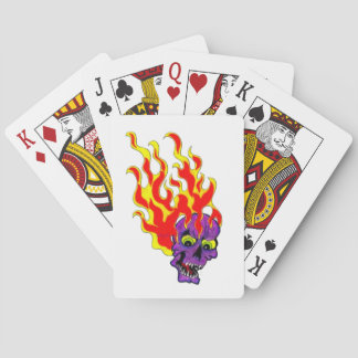 Flaming Skull Classic Playing Cards