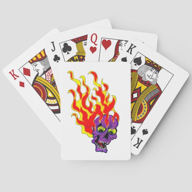 Flaming Skull Classic Playing Cards  (Back)