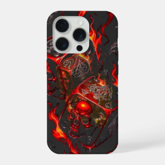 Flaming Skull Dice - High Stakes Rebel Graphic iPhone 15 Pro Case