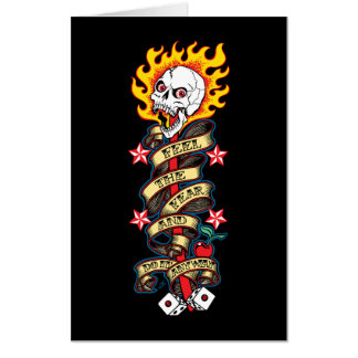 Flaming Skull Feel the Fear Card