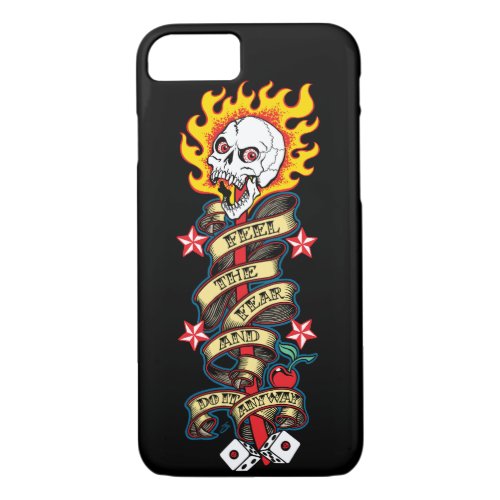 Flaming Skull Feel the Fear iPhone 87 Case